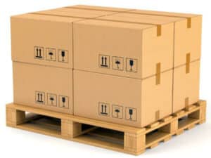 scatoloni per il trasloco posizionati sulla pedana
