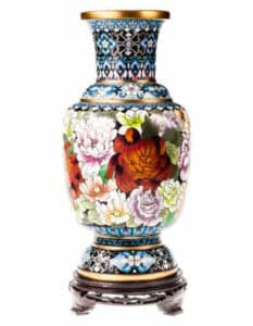 Vaso in porcellana con decorazioni